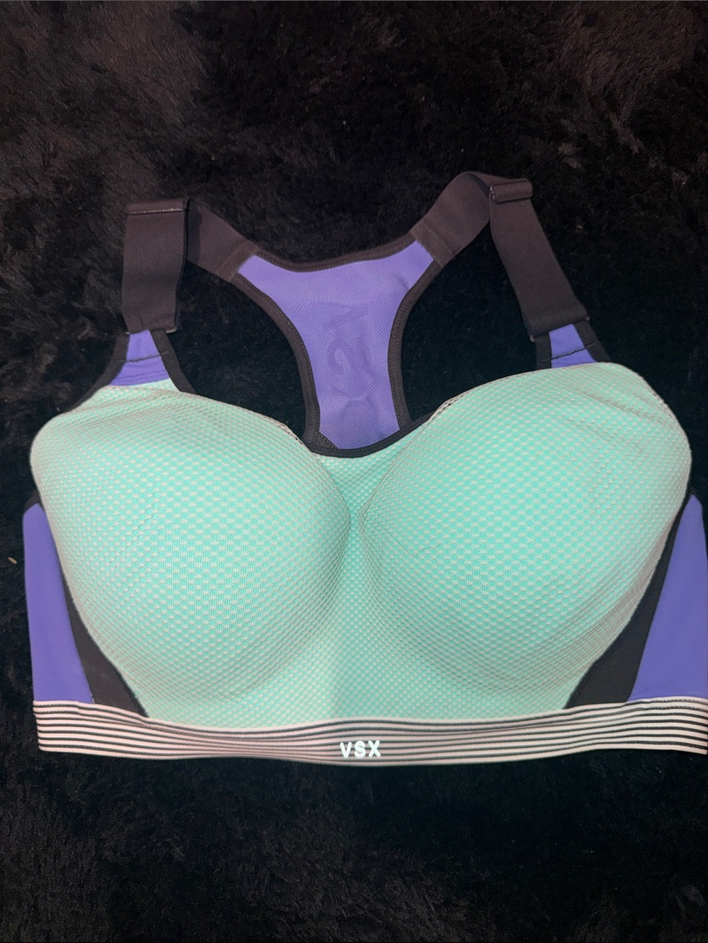 VSX Mint Green & Purple Racerback Support Sports Bra